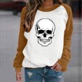 thumbnail image 2 of Sudadera Para Mujer Sudaderas Con Cuello Redondo Festival de Moda Esqueleto Impreso Blusa de Manga Larga Cuello Redondo Suéter Informal Tops Sudaderas Odeerbi ODB132772, 2 of 6