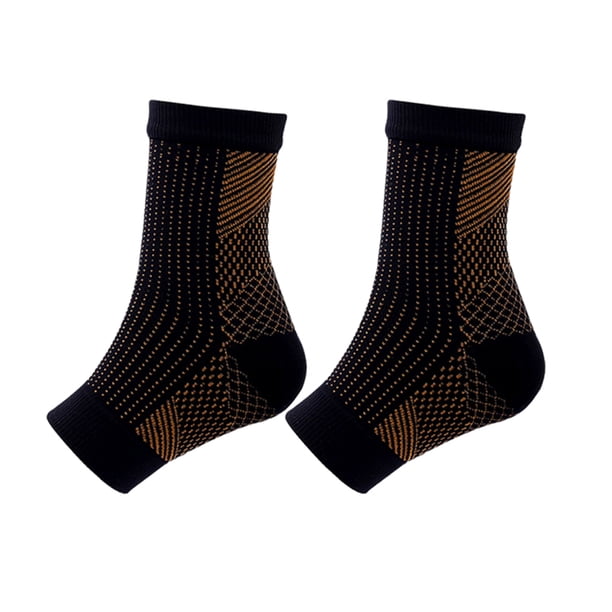 Toystoory 2 un juego de 2 pies de soporte de nailon con calcetines tobilleros que alivian el dolor y promueven la recuperación Ropa Deportiva, Zapatos Fibra de cobre negro S/M