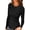 Black, variant on Anygrew Women Long Sleeve Top Casual Basic Slim Knit Ribbed T Shirt