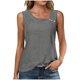 thumbnail image 3 of TaTaai Solid Color Women Tank Top T-shirt Palace Lock Hollow Out Sleeveless Irregular Collar Button Design Non See-through Machine Washable No Fading Fashion Daily Top Gift, 3 of 8