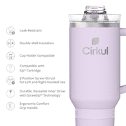 (2 pack) Cirkul 40oz All-Day StrawSip Double-Wall Insulated Stainless Steel Tumbler with Handle, Lilac (Light Purple)