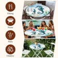 thumbnail image 7 of Seahorse Coastal Round Tablecloth, Fitted Table Cover with Elastic for 45"-54" Round Tables, Summer Beach Nautical Starfish Compass Table Cloth Outdoor Indoor Dinning Party Waterproof Tablecloths, 7 of 7