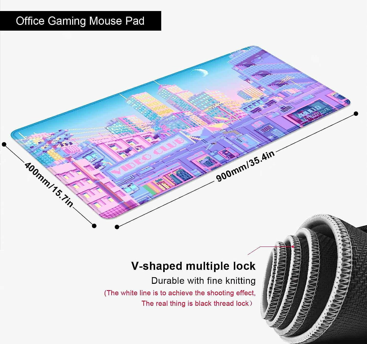 Tokyo City Anime Desk Mat, Kawaii Extra Large Mouse Pad for Desk, Anime Aesthetics Scenery XL XXL Gaming Mouse Pad, Desk Accessories for Men Women Office Decor 35.4 x 15.7 in