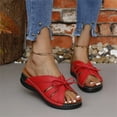 thumbnail image 2 of Ruyang Sandals for Women, Women's Platform Sandals Casual Slip on Platform Wedges Slides Open Toe Beach Summer Sandals, 2 of 8