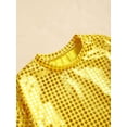 thumbnail image 5 of Alvivi Kids Girls Boys Shiny Metallic Long Sleeve Sports Dance Crop Top T-Shirt Jazz Hip-Hop Dancewer Gold 2-3, 5 of 7