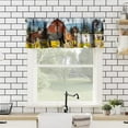 thumbnail image 2 of Rustic Farm Valance for Kitchen, Retro Western Country Old Red Barn Windmill Animal Horse Cow Pig Print Blackout Window Treatment for Kitchen Bedroom Living Room, 54x18in, 2 of 5