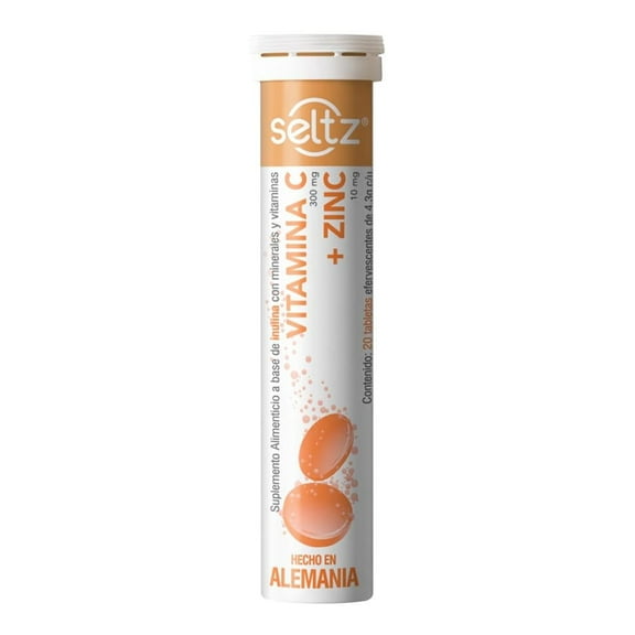 Suplemento alimenticio Seltz vitamina C + zinc 20 tabletas efervescentes de 4.3 g c/u