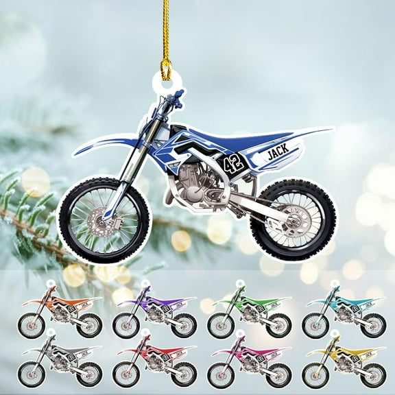 Custom Dirt Bike Acrylic Ornament, Dirt Bike Christmas Ornament 2025, Dirt Bike Player Ornament, Dirt Bike Tree Decor, Dirt Bike 2025, Gifts for Dirt Bike Lovers, Players (DB23) - 3190 (Blue)