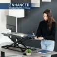 thumbnail image 5 of VIVO Black Height Adjustable Standing Desk Monitor Riser 32" Sit Stand Tabletop, 5 of 9
