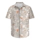 thumbnail image 4 of Blusa y camisa de manga corta con cuello vuelto para hombre, camisa informal de moda con estampado de hojas y solapa de manga corta, blusa para hombre, 4 of 4