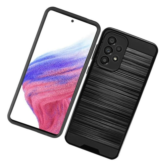 Case for Samsung Galaxy A33 5G Brushed Texture Slim Hybrid Shockproof Dual Layer Hard PC & TPU Armor Rugged Protective Cover for Galaxy A33 5G by Xcell - Black