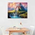 thumbnail image 2 of Fenyluxe Very Good Aurora Snow Mountain Canvas Wall Art Beautiful Scenery Wall Decor Canvas Picture Floral Artwork Painting for Living Room Bedroom Kitchen Home Office Wall 16x12in, 2 of 6