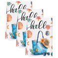 thumbnail image 2 of Happy Summer Kitchen Towels Set of 3, Ocean Beach Starfish Shell Bag Watercolor Absorbent Dish Towels for Kitchen, Microfiber Hand Towel, Quick Drying Tea Towel for Cleaning Decorative Dishcloths, 2 of 7