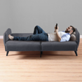 thumbnail image 3 of ViscoLogic SOFA2GO Canapé 3 Places en Velours Robuste Convertible en Lit, Canapé de Salon, Futon - Gris, 3 of 6