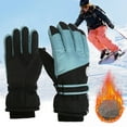thumbnail image 2 of Jinhomg Winter Ski Gloves for Women Waterproof Cozy Fleece Lined Warm Gloves Cute Color Block Windproof Outdoor Hiking Cycling Gloves Winter Saving Blue Free Size, 2 of 7