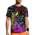 thumbnail image 3 of Colorful Paint Splatter Gym T Shirt Abstract Pattern Fashion T Shirts Man Streetwear Tshir, 3 of 5
