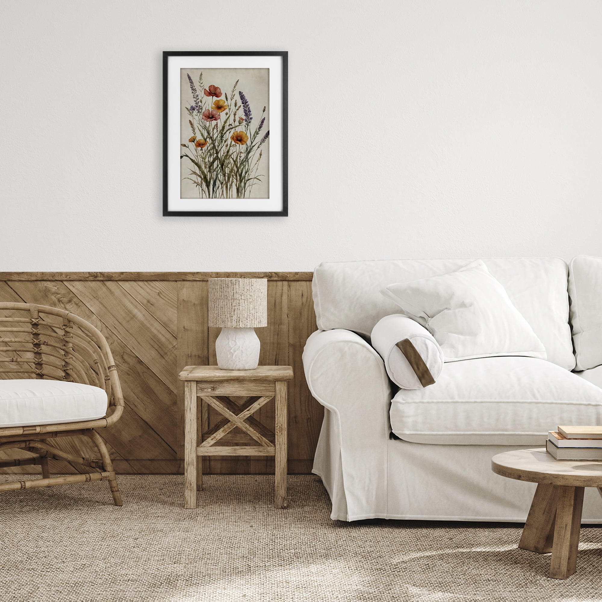 Stupell Industries Vintage Collection of Meadow Botanicals Black Framed Print Under Glass, design by Nataly White