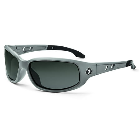 Skullerz Valkyrie Safety Sunglasses - Matte Gray Frame, Smoke Lens, Matte gray frame with smoke safety lens for outdoor use, full sunshine and other bright.., By Ergodyne