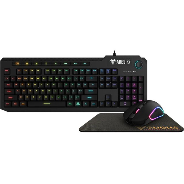 Kit Gamer 3 en 1 GAMDIAS ARES P2 Teclado Mouse MousePad Gamdias ARES P2