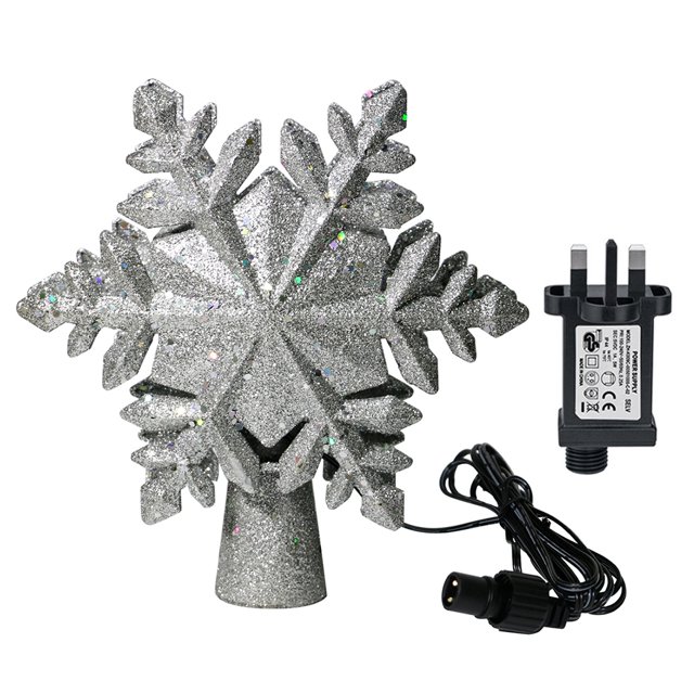 LED Treetop Proyección Luz Copo de nieve Estrellas Luz Navidad Decoración navideña (Reino Unido)
