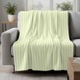 thumbnail image 2 of Yellow White Stripe Blanket Soft Cozy Warm Throw Blanket for Couch, Plush Fuzzy Flannel Fleece Blankets for Sofa, Modern Minimalist Geometric Striped Bed Blankets Lightweight Gifts for Women, 40"x50", 2 of 9