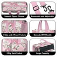 thumbnail image 3 of Teacher Tote Bag,Pioneer Flower Floral Print Pattern Teacher Utility Tote Bag,Large Work Tote Bags for Women with Multiple Pockets,Top Zipper Closure,13.8x10.6x6.7 Inch, 3 of 5