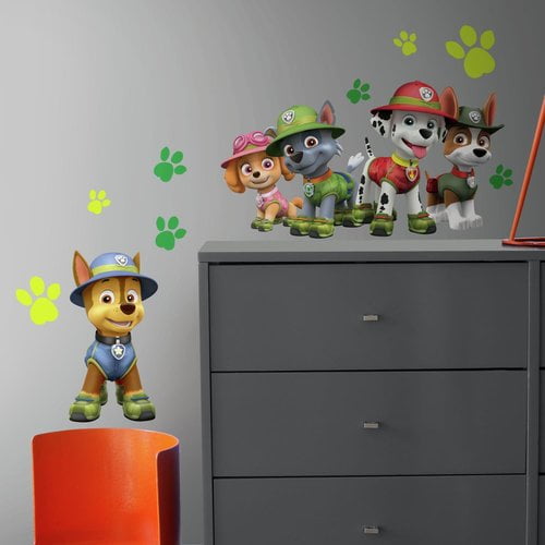 RoomMates PAW Patrol Jungle Peel and Stick Giant Kids' Wall Decals Single Sheet