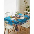 thumbnail image 2 of Funny Diving Tiger Rectangle Tablecloth, Ocean Sea Coastal Coral Fish Marine Life Waterproof & StainResistant Tablecloth, Washable Oil-proof Table Cover for Dining/Party/Wedding/Buffet 52x70 In, 2 of 9