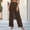 Coffee, variant on Women's Summer Long Pants Baeitkot Women's Summer Fashion Solid Color Like Linen Pleated Straight Loose Casual Long Pants Mint Green XL
