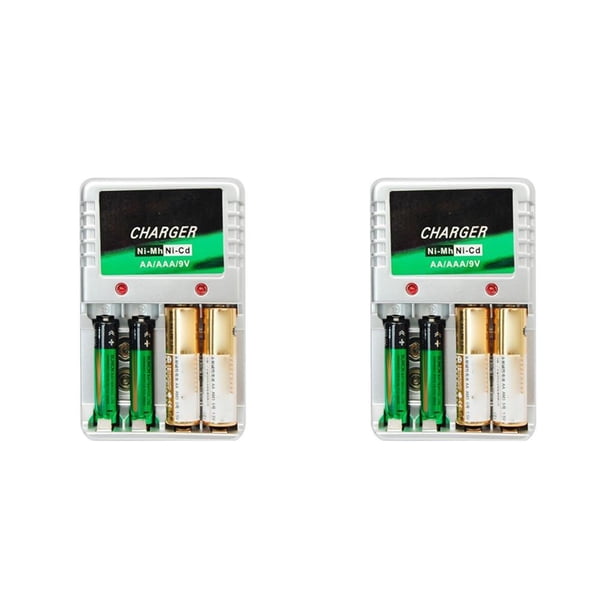 Methold de recargable de viaje portátil Baterías AA AAA 9V Carga de escritorio de pared Cargadores seguros para el hogar No.01 2piezas