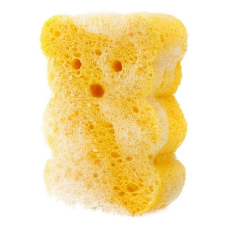 COSMOBETTY 1Pack Cartoon Bath Sponges for Babies and Children Bear-Shaped Sponge for Gentle Exfoliation