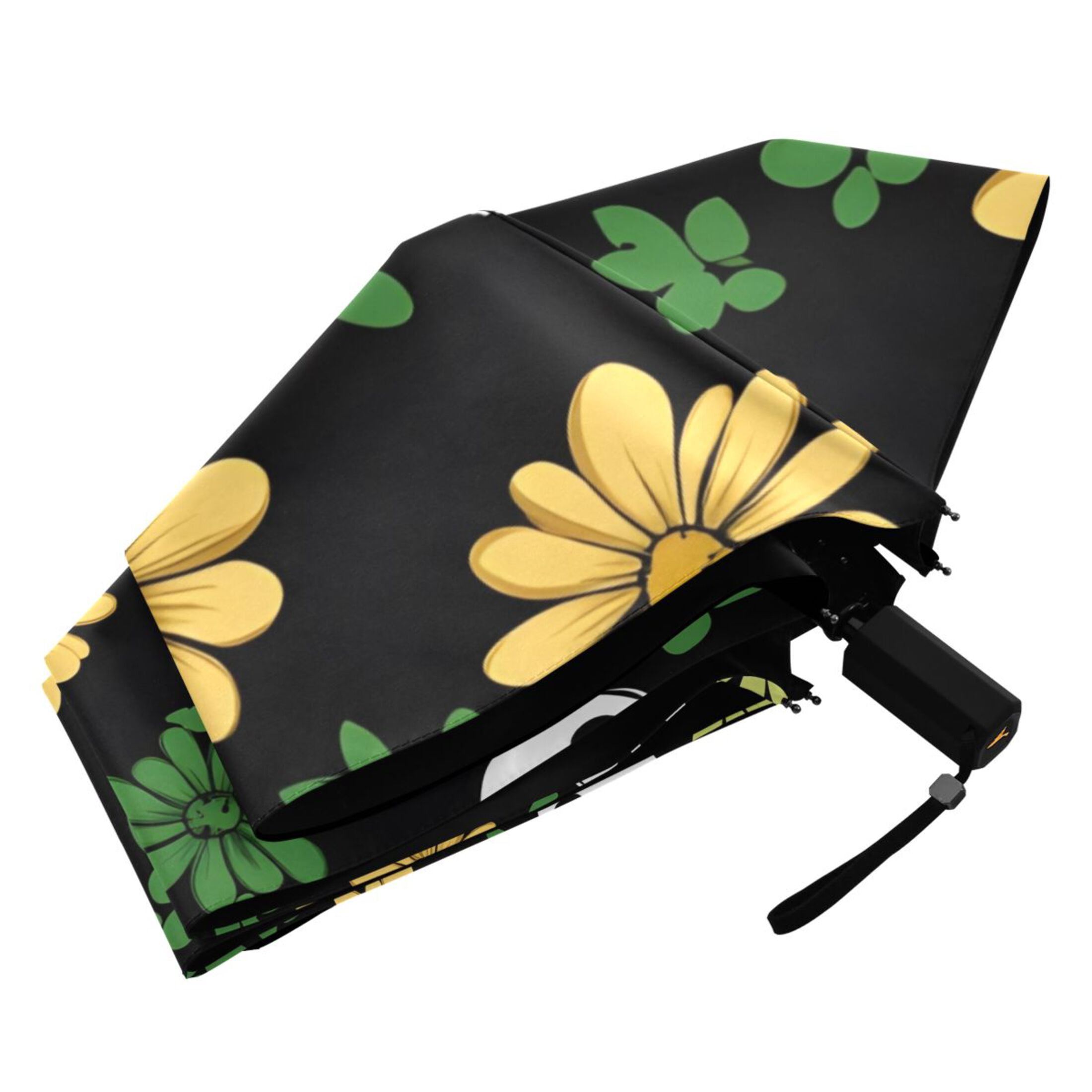ALAZA Cute Skull in Floral UPF 50+ Compact Folding Umbrella for Rain Travel Umbrella Packable