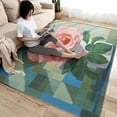 thumbnail image 2 of Pink Rose Rug 2x3 Area Rugs Floral Rugs for Entryway, Flower Carpet for Bedroom Living Room, Machine Washable Non-Slip Indoor Door Mat, Soft Low Pile Area Rug, Small Decorative Rug la&120, 2 of 7