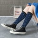 thumbnail image 5 of Balery Snowflake Dark Blue Calcetines novedosos Calcetines deportivos Calcetines hasta la rodilla Calcetines de algodón Calcetines originales y geniales, 5 of 6