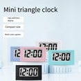 thumbnail image 4 of Mini Clock Triangle LED Screen Lectronic Digital Alarm Screen Desktop Clock for Home Office Table Bedroom Decor White, 4 of 8