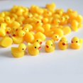 thumbnail image 3 of Yellow 60 piezas de figuras de pato pequeñas, Mini pato de resina, cuentas en miniatura, dijes de limo para casa de muñecas, jardín, paisaje, decoración de acuario (amarillo), 3 of 5