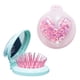 thumbnail image 1 of Paquete de 2 mini cepillos de pelo plegables de viaje con espejo para mujeres y niñas, peine de bolsillo, cepillo redondo húmedo para enredos con facilidad para todo tipo de cabello, 1 of 5