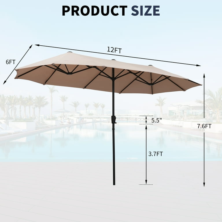 Ainfox 13ft Large Patio Umbrella, Outdoor Double-Sided Rectangle Market Heavy Duty UV Shade - Walmart.com Ainfox 13ft Large Patio Umbrella, Outdoor Double-Sided Rectangle Market Heavy Duty UV Shade - Walmart.com