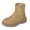 Brown, variant on BOCCA Kids Ankle Boots Girls Boys Side Zipper Suede Combat Boots Toddler Little Kid for Casual School Outdoor