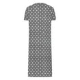 thumbnail image 5 of Dasayo Hospital Women's Nightgowns Short Sleeve Gray Zipper Nightgowns Polka Dot Side Split Pajamas Womens Sleepwear S, 5 of 7