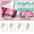 thumbnail image 3 of Pink Gnomes Summer Kitchen Window Curtains, Swag Curtains Valance for Bedroom Living Room Bathroom, Tropical Leaves Aqua Stripes Rod Pocket Window Treatment Curtain Block Drapes 2 Panels 28"x36", 3 of 9