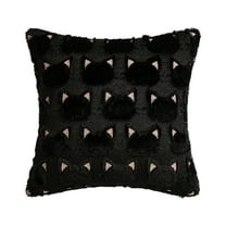 [Spooky Fun] Halloween Plush Embroidered Pillow Cover, Playful Decor For Sofa & Party With 165G Material, Standard Size For 45X45Cm Inserts