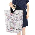 thumbnail image 4 of Yayeee Freestanding Laundry Hamper with Handle Collapsible Large Storage Basket for Clothes, Purple Wildflowers, 4 of 7