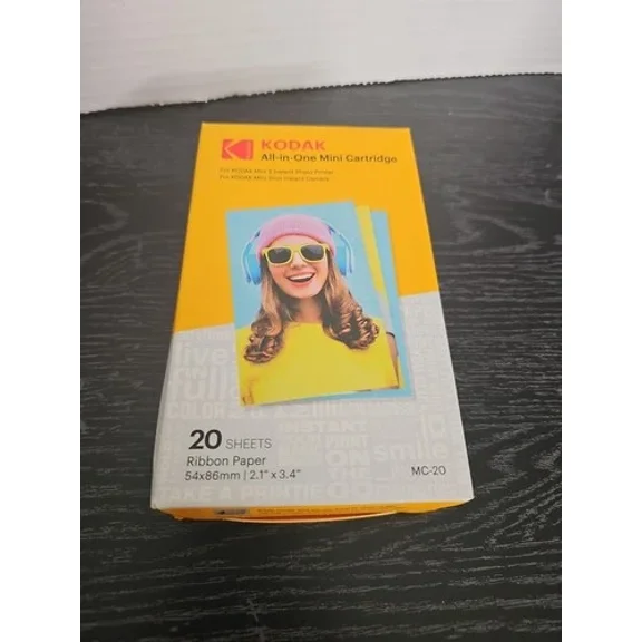 RHEA- Kodak All-In-One Mini Cartridge | 20 Sheets | Ribbon Paper | 2.1" X 3.4" Mc-20