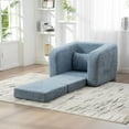 thumbnail image 2 of S-HOME 40 Inch Foldable Single Sofa Bed With Armrest And Backrest In Chic Chenille Design Comfortable Sleeper Lounge Chair，Light Blue, 2 of 11