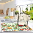thumbnail image 5 of Yayeee Dish Drying Mat for Kitchen Counter 16"x18" Microfiber Absorbent Pad, Green Floral Tomatoes, 5 of 7