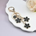 thumbnail image 6 of Soda Candy Initial Keychain Flower Keyring for Key Cute Letter Bag Charms for Handbag Backpack, Black, N, 6 of 6
