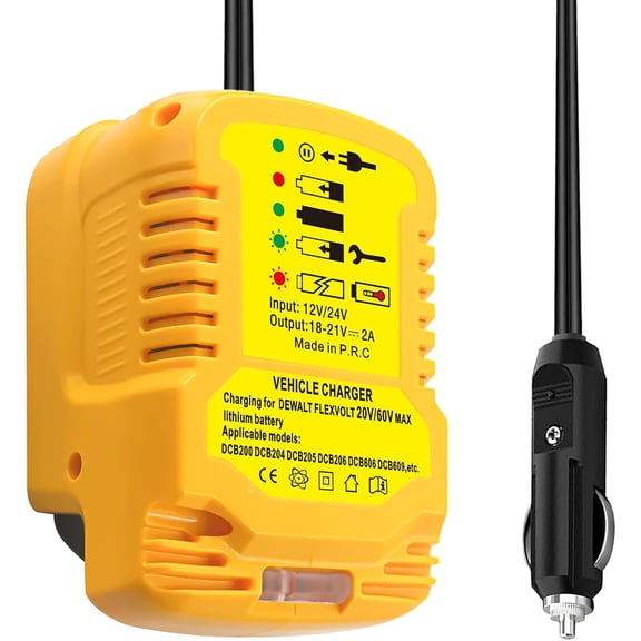Unbranded Car Cigarette Lighter Adapter for Dewalt 20V Battery, Converts 20V to 12V with USB-C Port, Adapter Only
