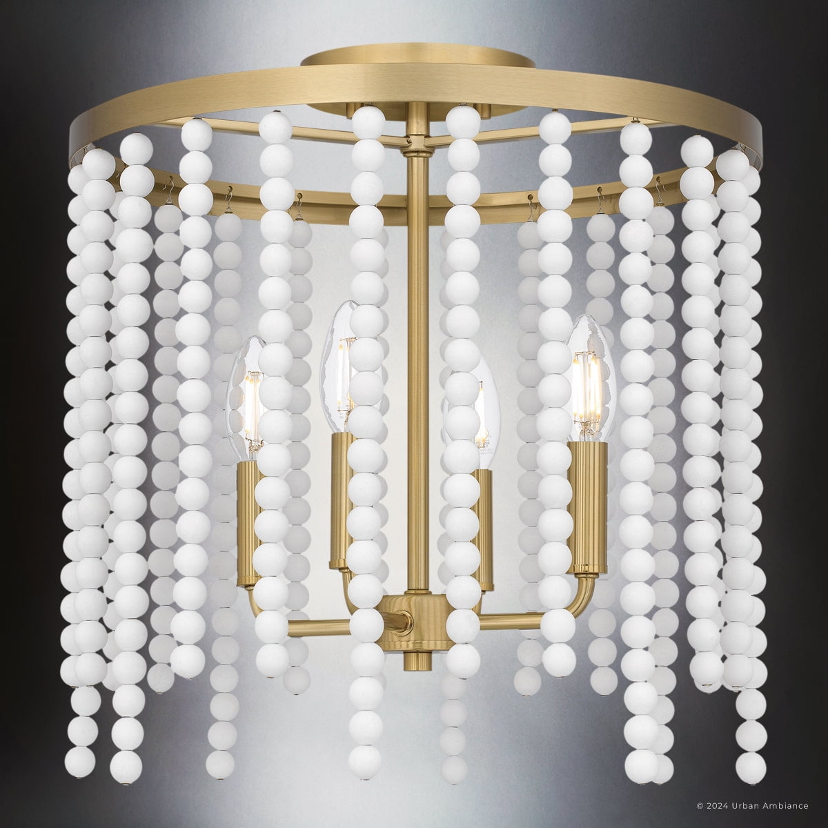 Luxury Contemporary Ceiling Light, Aged Brass, UQL5220