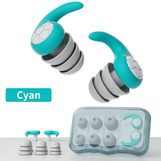Tapones de silicona para los oídos con triple capa de reducción de ruido para natación Unisex Talla única